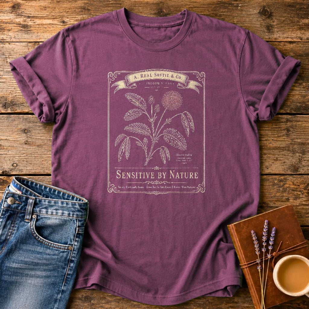 Sensitive By Nature — Berry garment-dyed tee