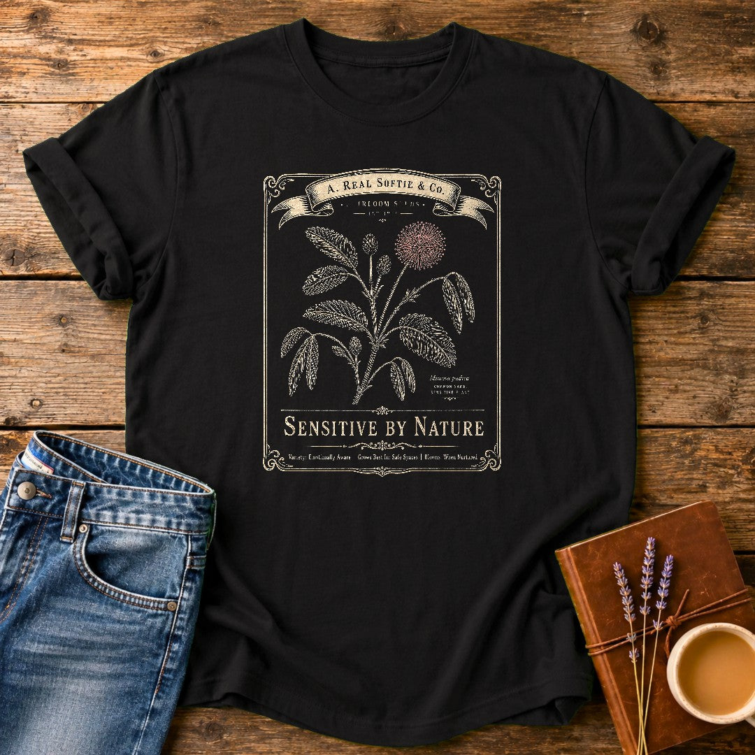 Sensitive By Nature — Black garment-dyed tee