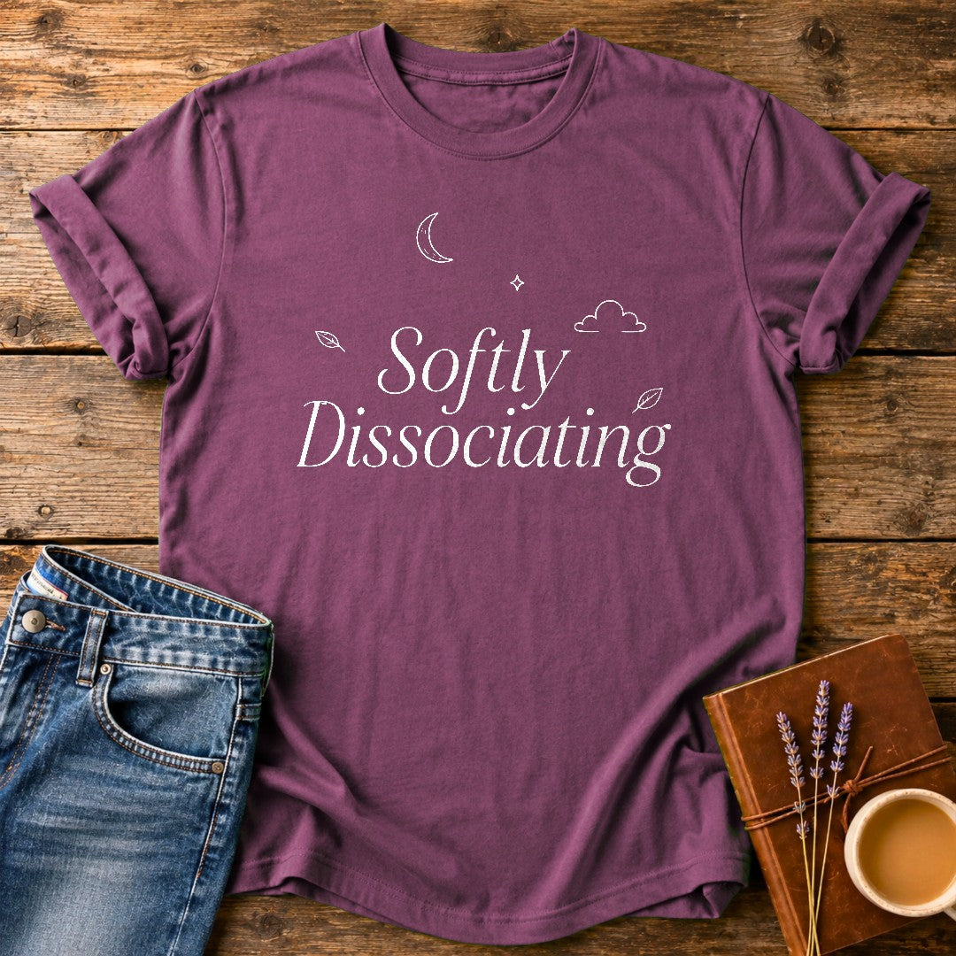 Softly Dissociating — Berry garment-dyed tee