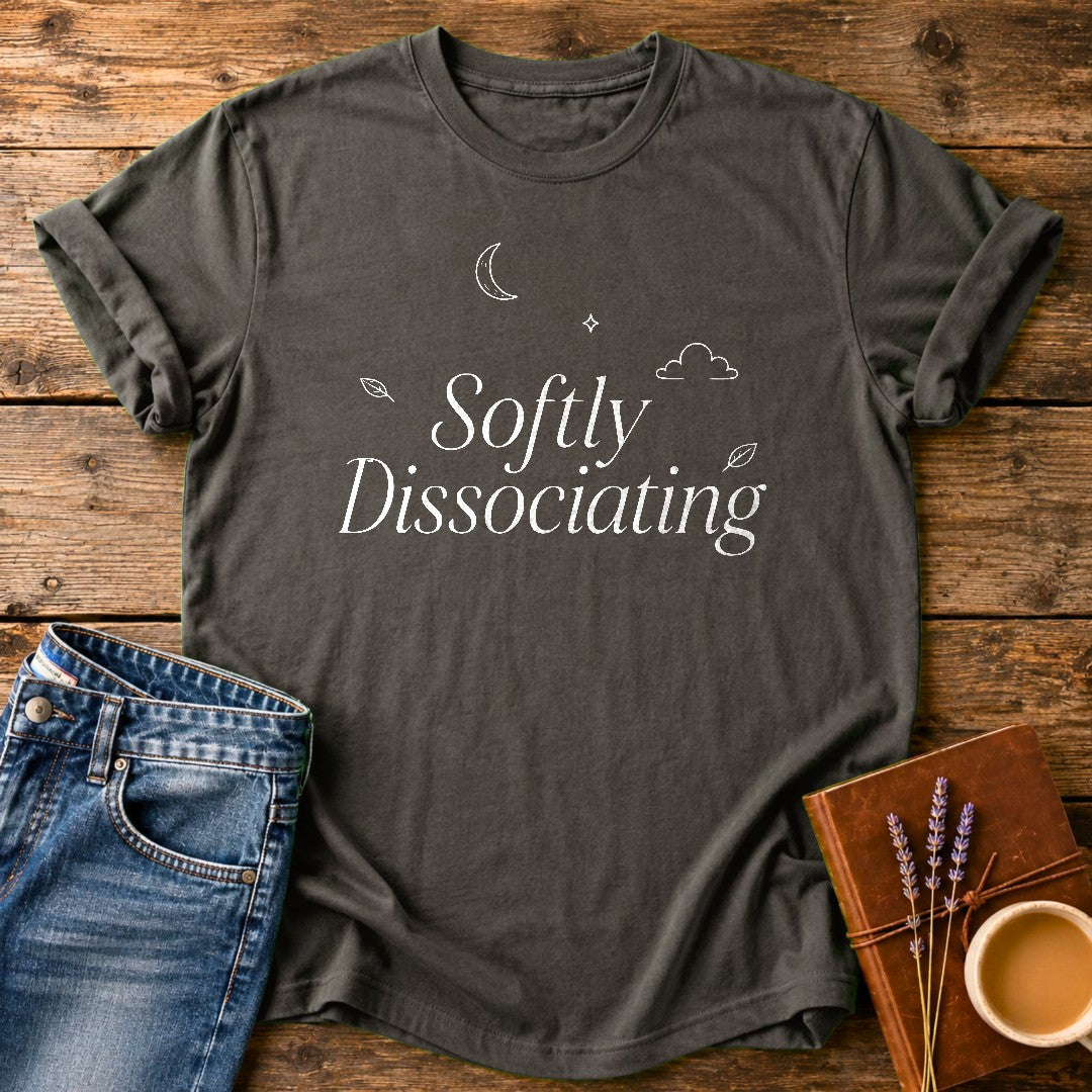Softly Dissociating — Pepper garment-dyed tee