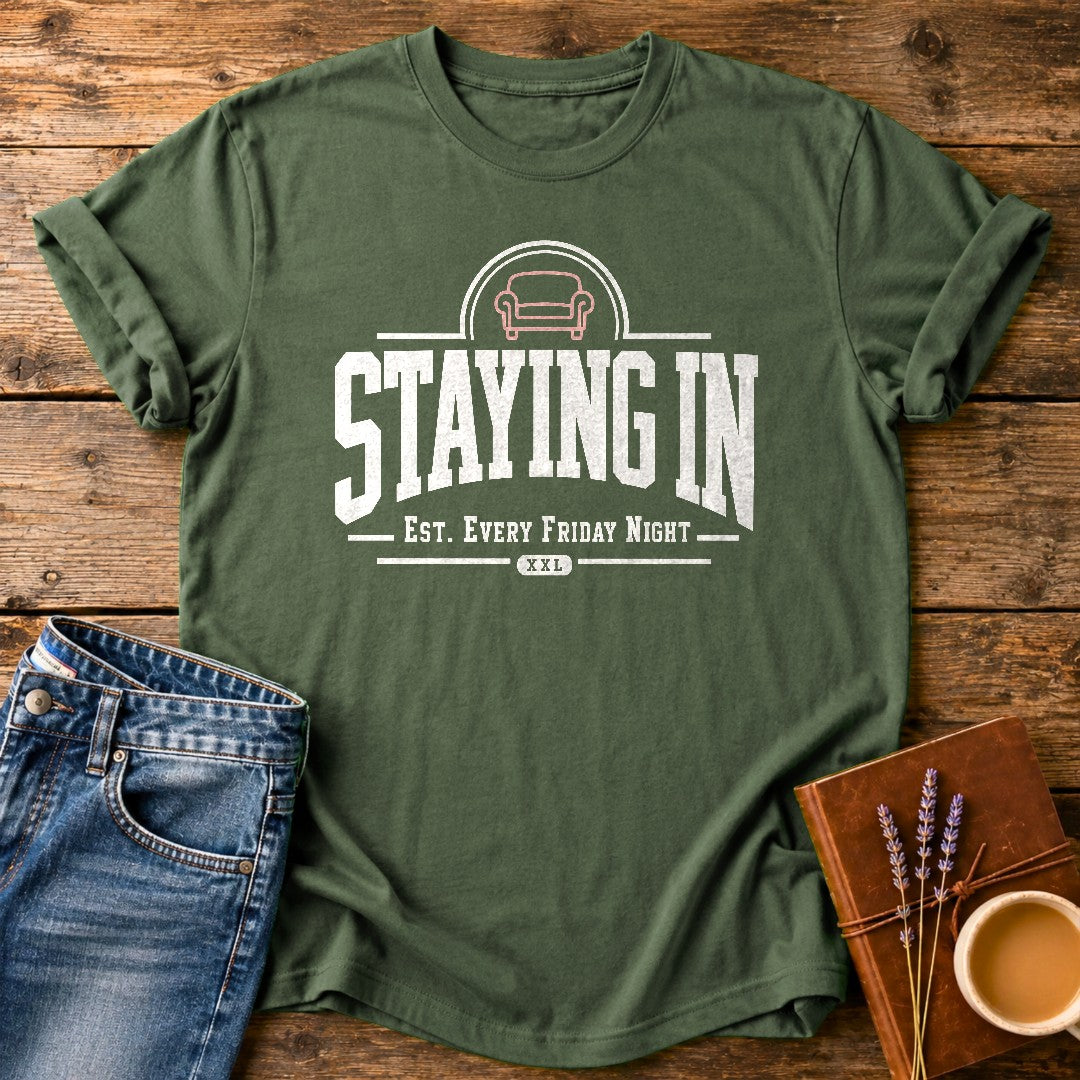 Staying In Every Friday — Moss garment-dyed tee