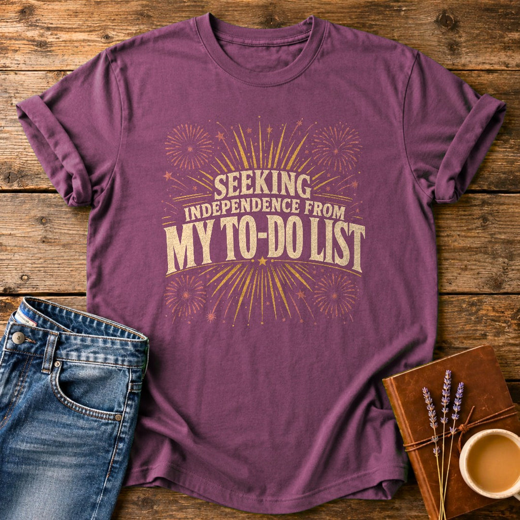 Seeking Independence From My To-Do List — Berry garment-dyed tee