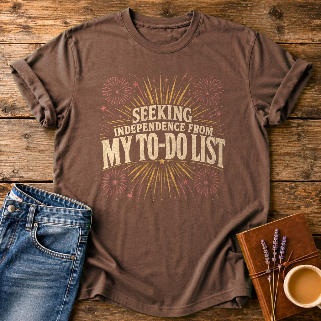 Seeking Independence From My To-Do List — Espresso garment-dyed tee