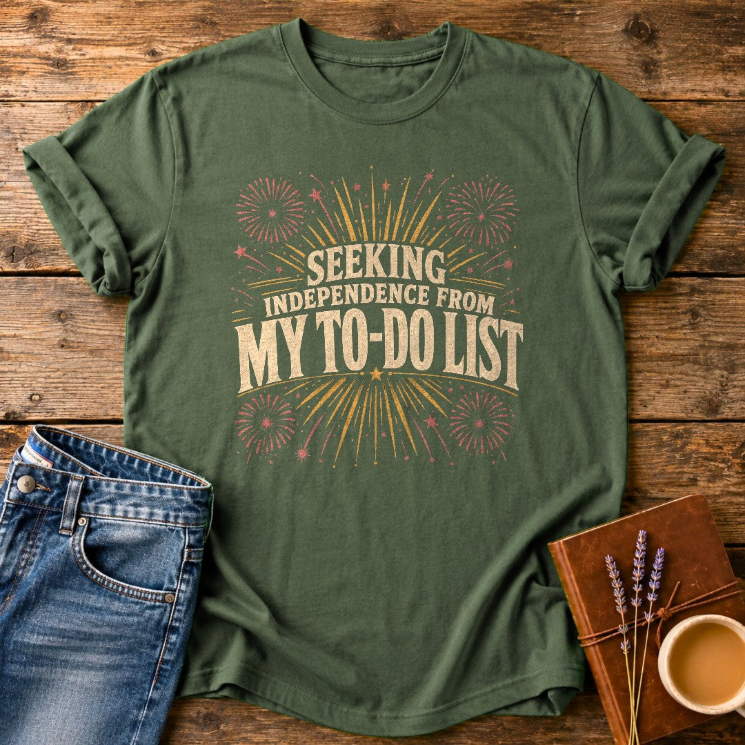 Seeking Independence From My To-Do List — Moss garment-dyed tee