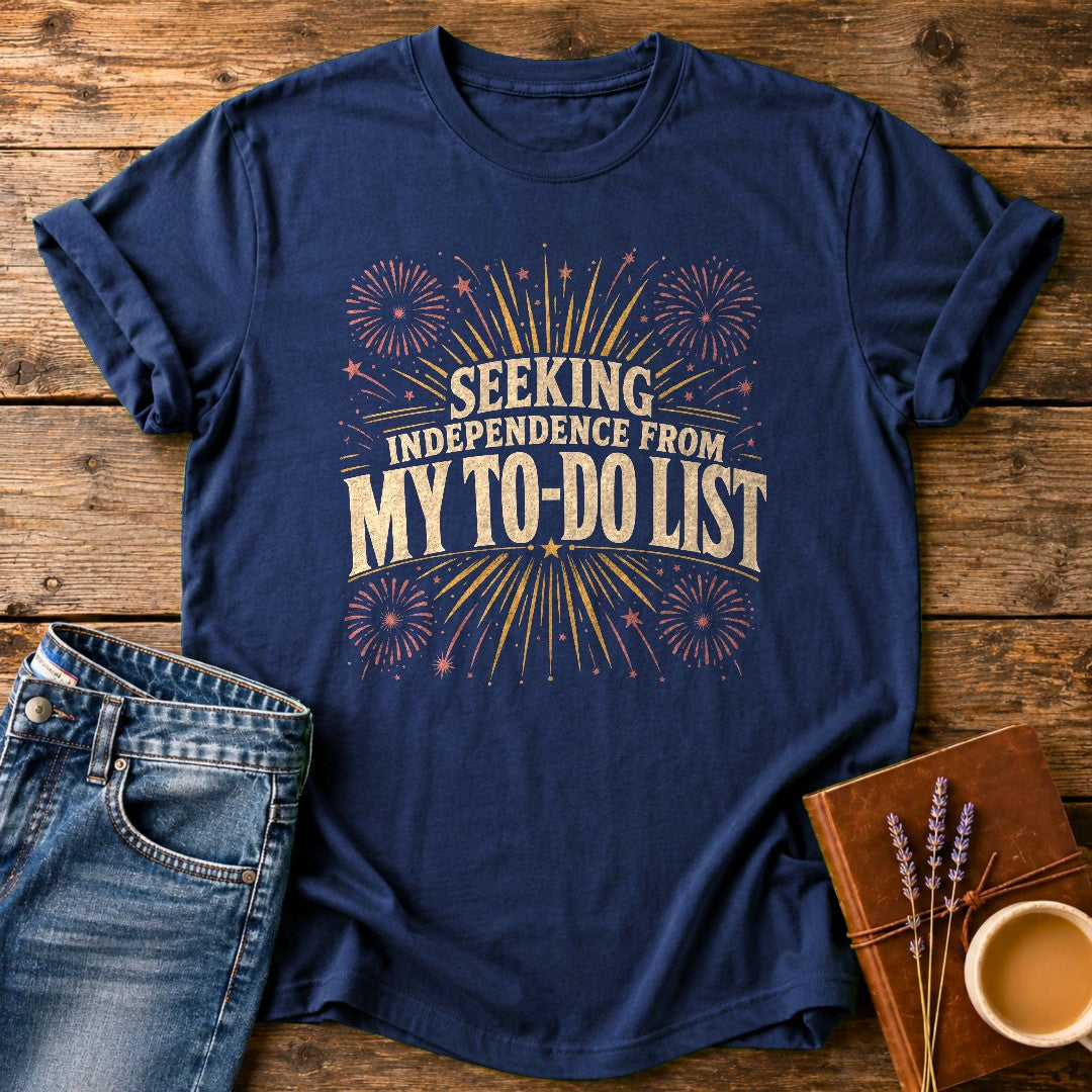 Seeking Independence From My To-Do List — Navy garment-dyed tee