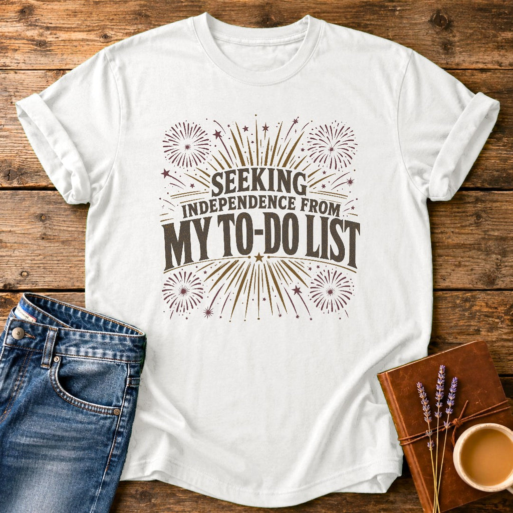 Seeking Independence From My To-Do List — White garment-dyed tee