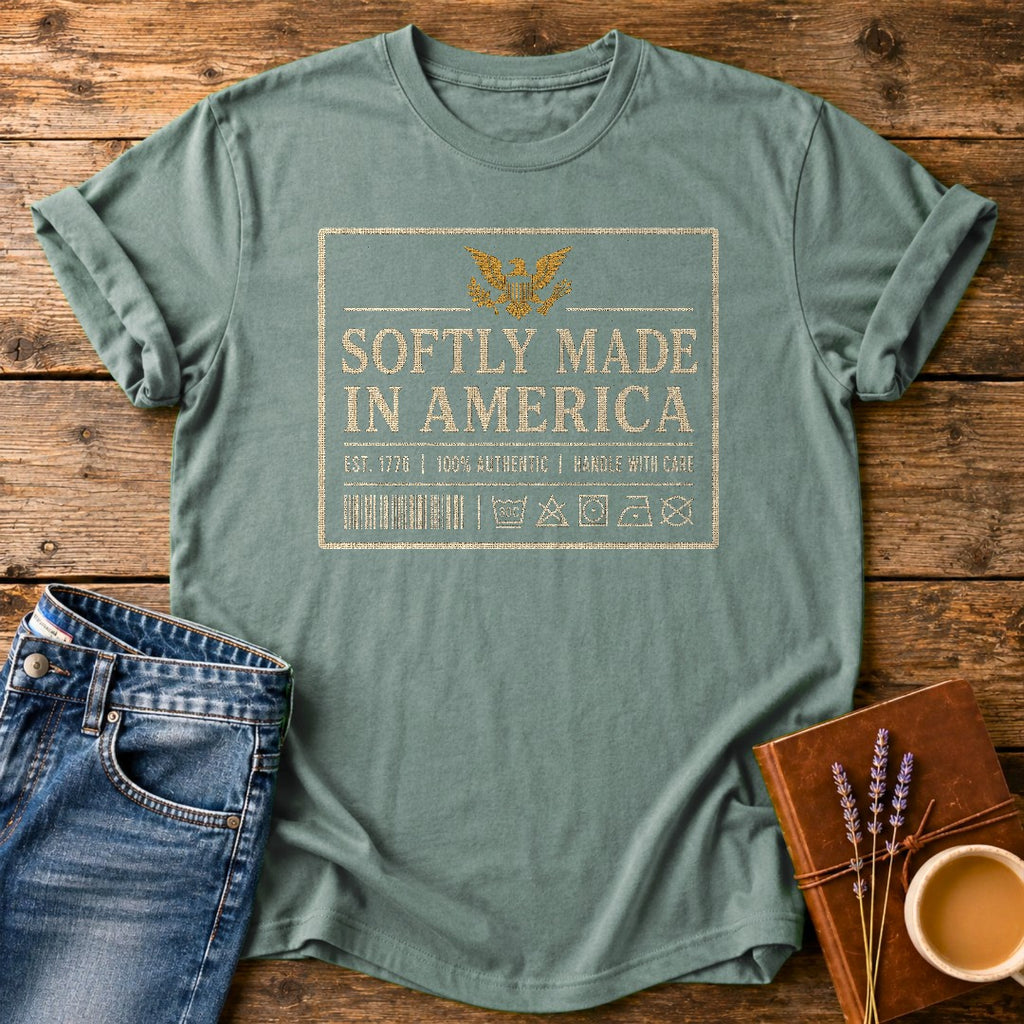 Softly Made In America — Bay garment-dyed tee