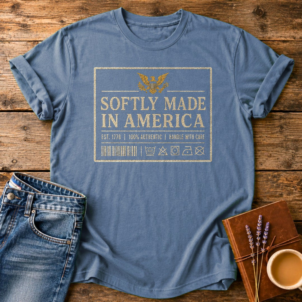 Softly Made In America — Blue Jean garment-dyed tee