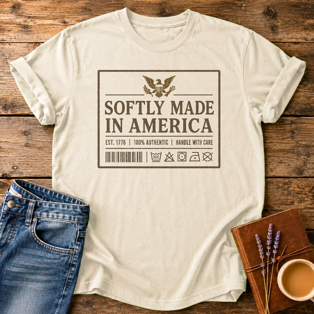 Softly Made In America — Ivory garment-dyed tee