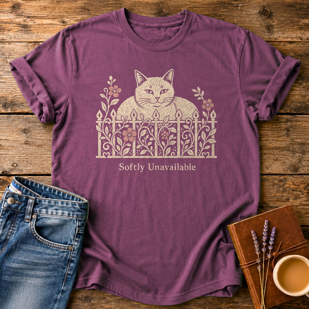 Softly Unavailable — Berry garment-dyed tee