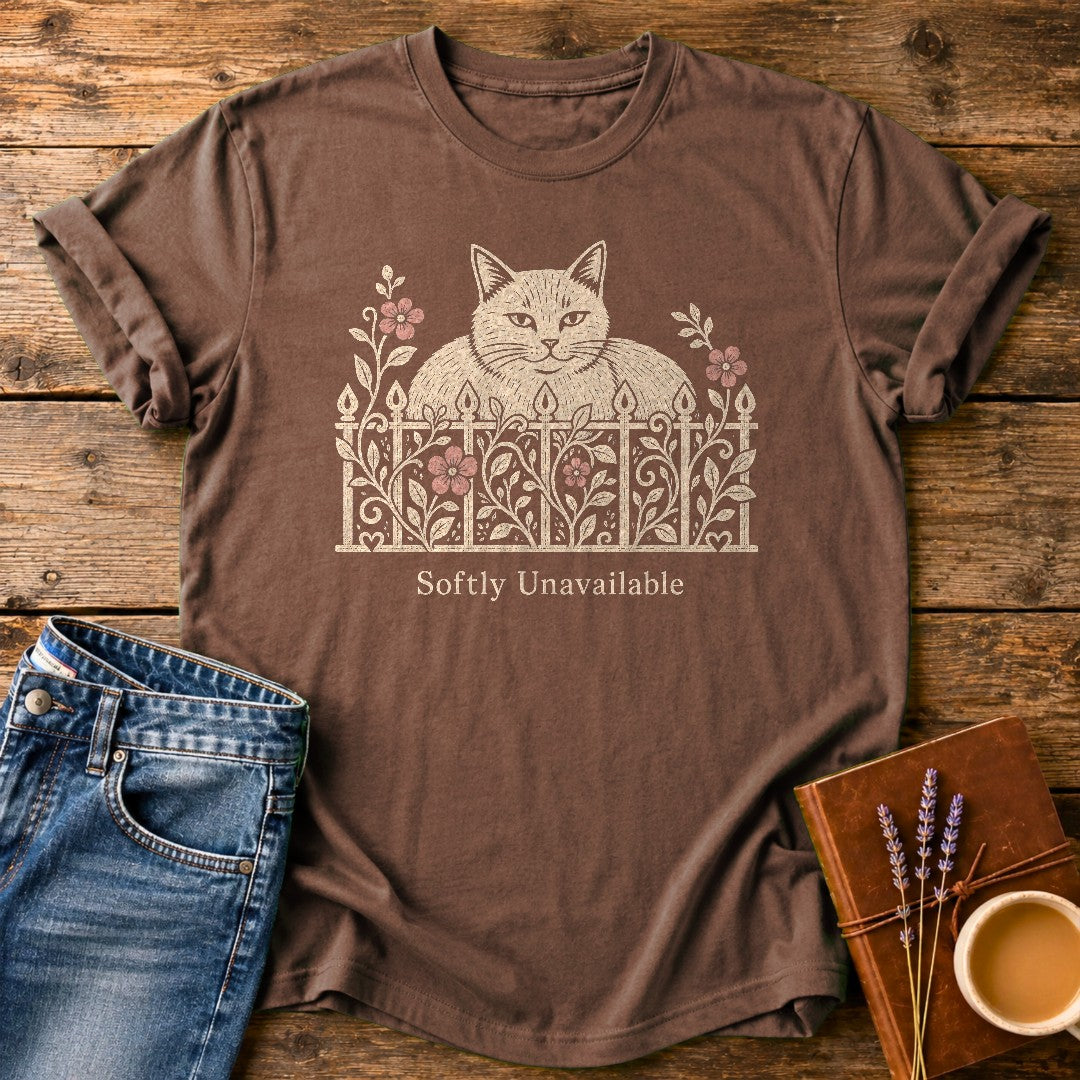 Softly Unavailable — Espresso garment-dyed tee