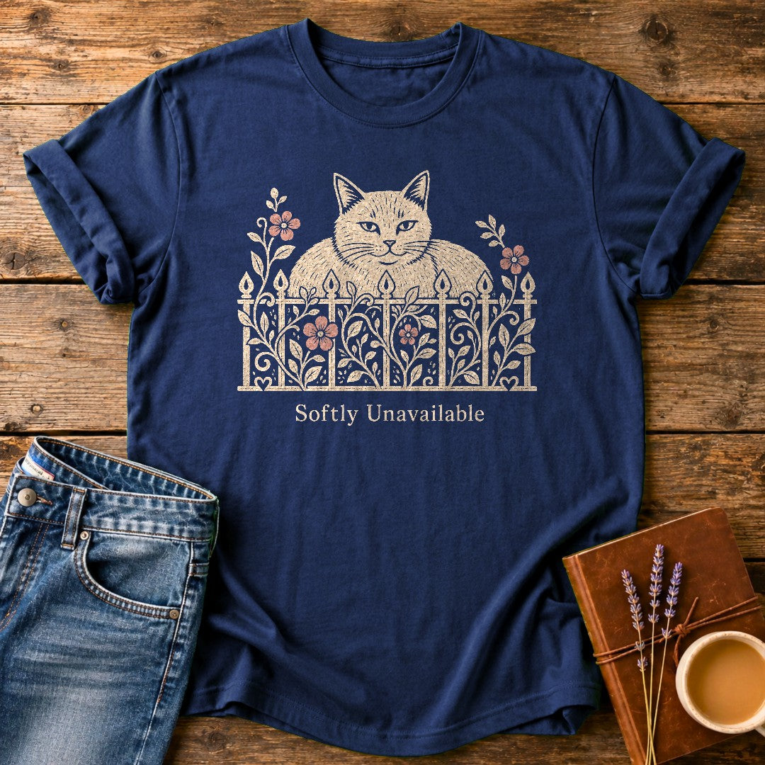 Softly Unavailable — Navy garment-dyed tee