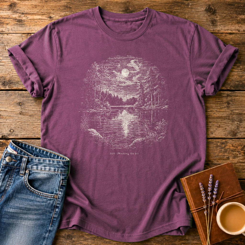 Still Working On It — Berry garment-dyed tee