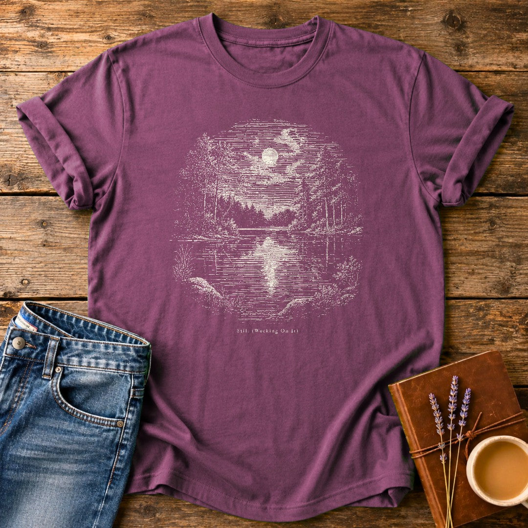 Still Working On It — Berry garment-dyed tee